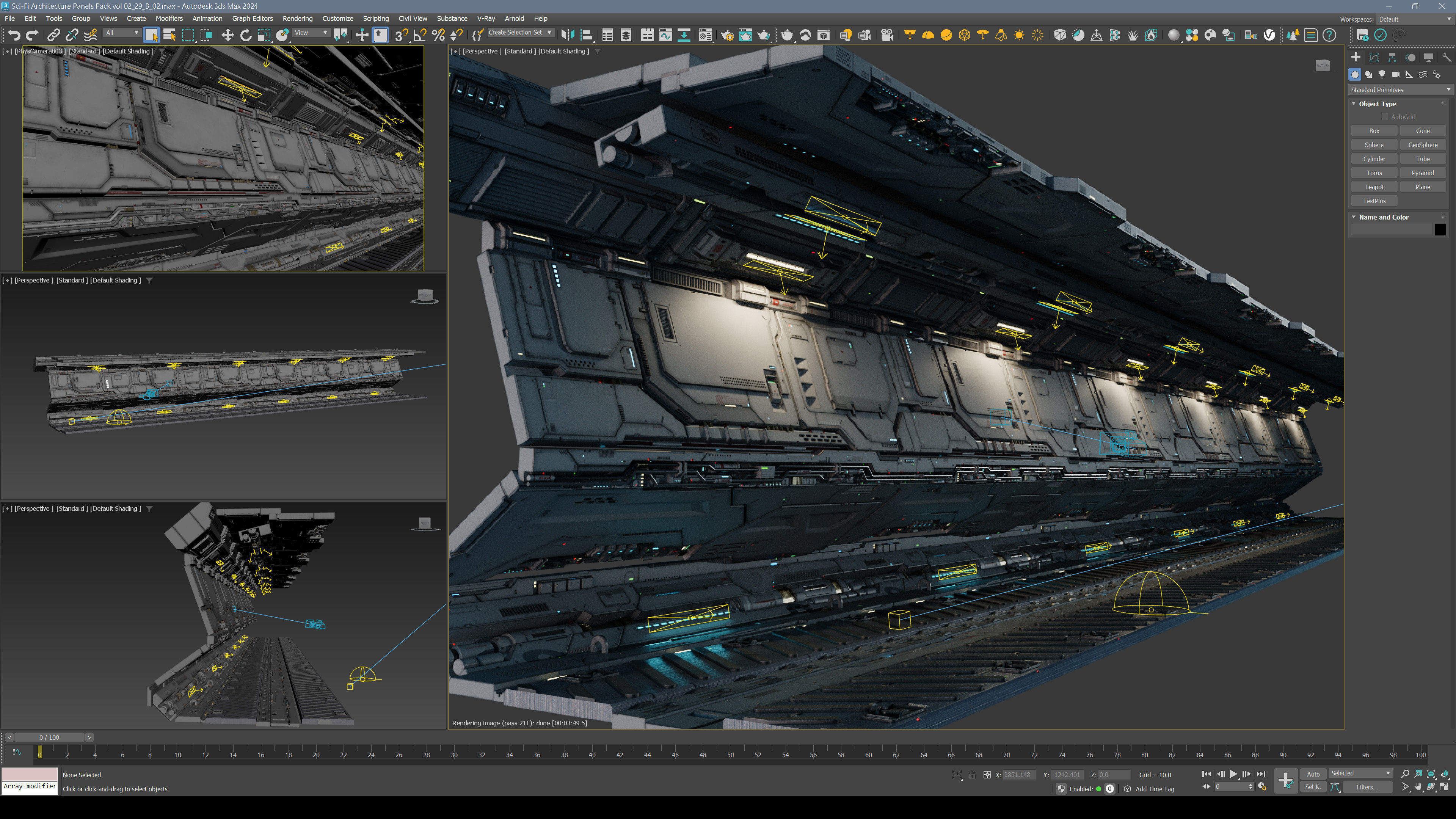 Sci-Fi Architecture Panels Kit Vol 02 Walls-PBR Low-poly 3D model_23