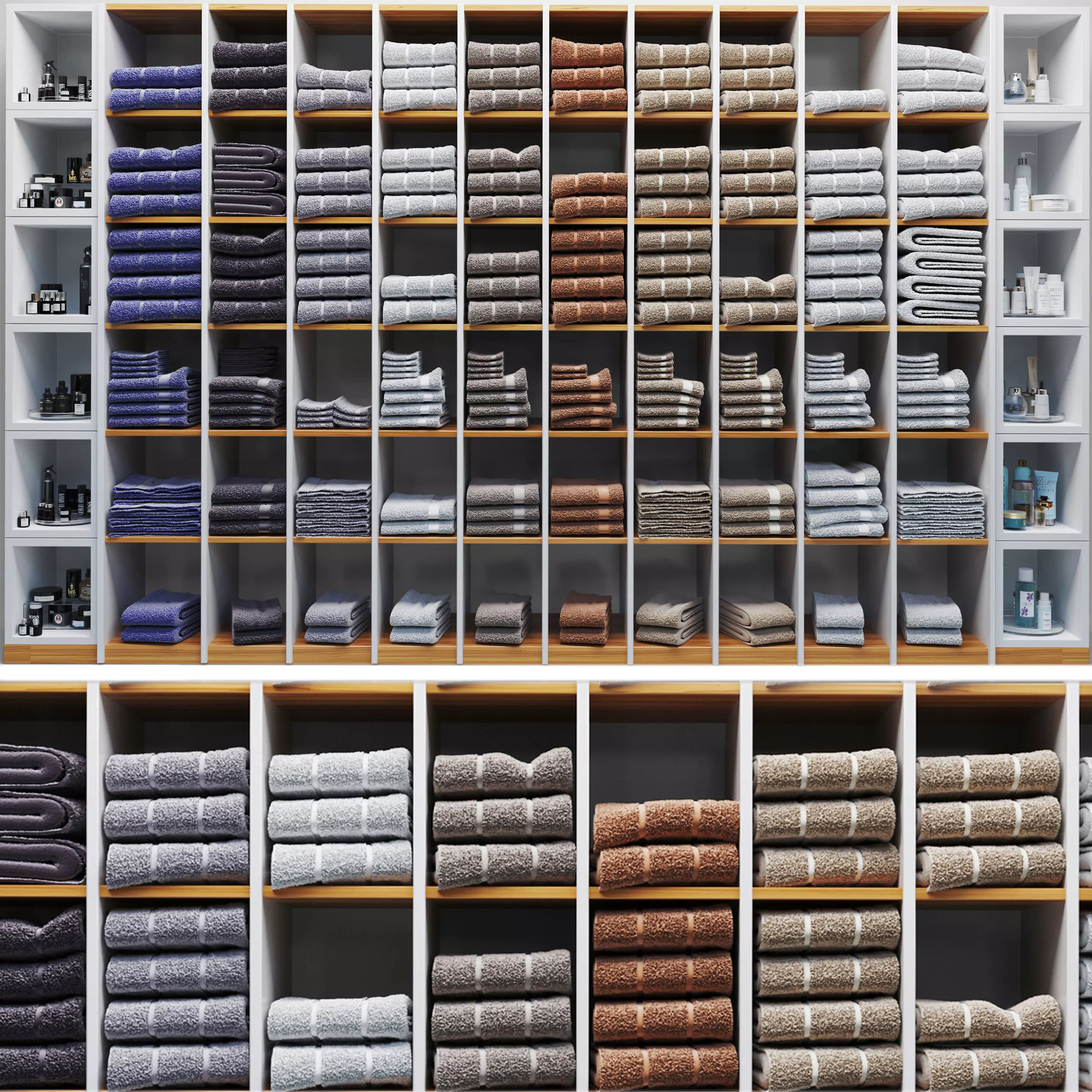 Showcase with bathroom set Towels 3D model_0