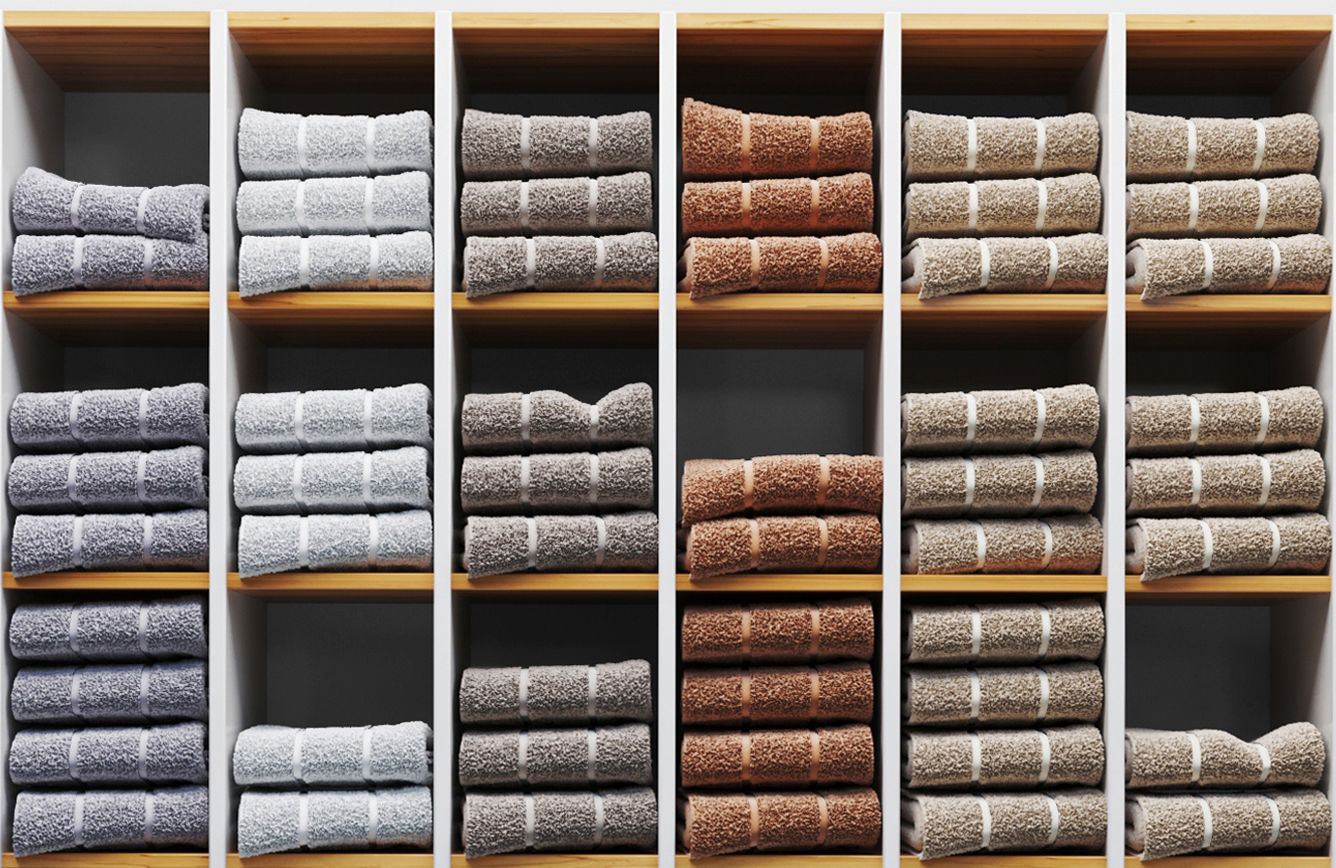 Showcase with bathroom set Towels 3D model_4