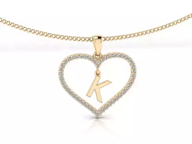 Heart Alphabet K 3D print model