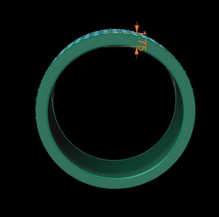 Triple Stack Diamond Infinity Band Mix Size 3D print model_8