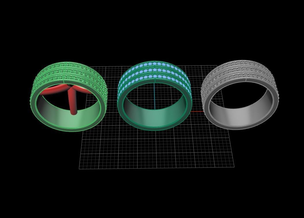 Triple Stack Diamond Infinity Band Mix Size 3D print model_16