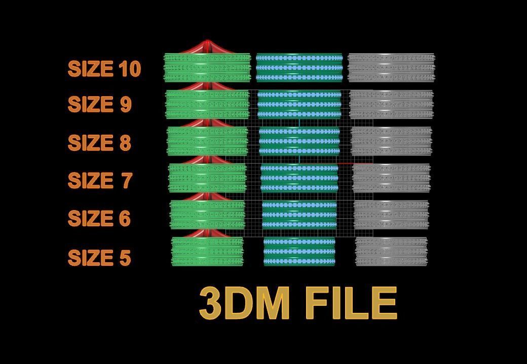 Triple Stack Diamond Infinity Band Mix Size 3D print model_2