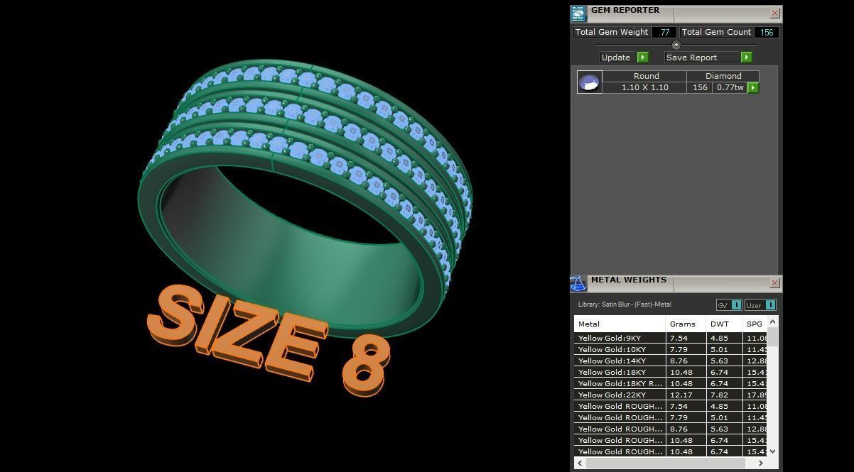 Triple Stack Diamond Infinity Band Mix Size 3D print model_13
