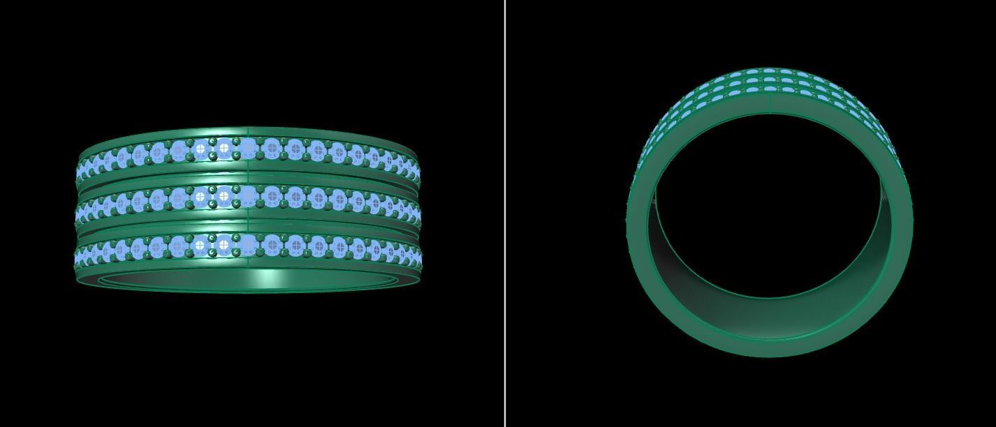 Triple Stack Diamond Infinity Band Mix Size 3D print model_18