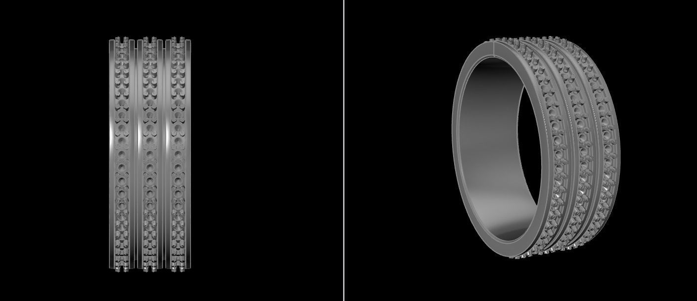 Triple Stack Diamond Infinity Band Mix Size 3D print model_19