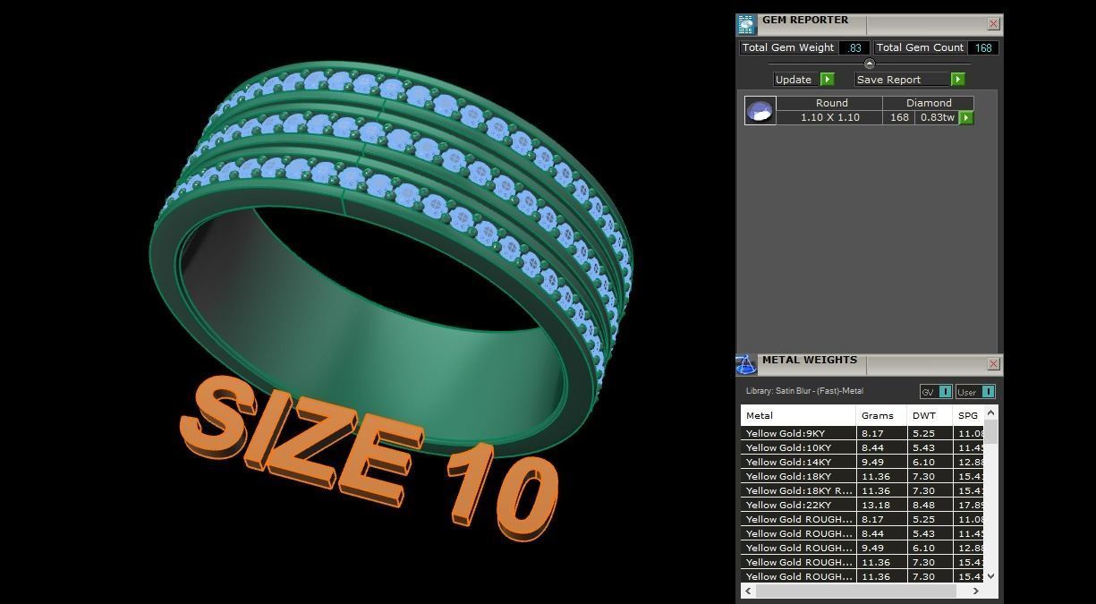 Triple Stack Diamond Infinity Band Mix Size 3D print model_15