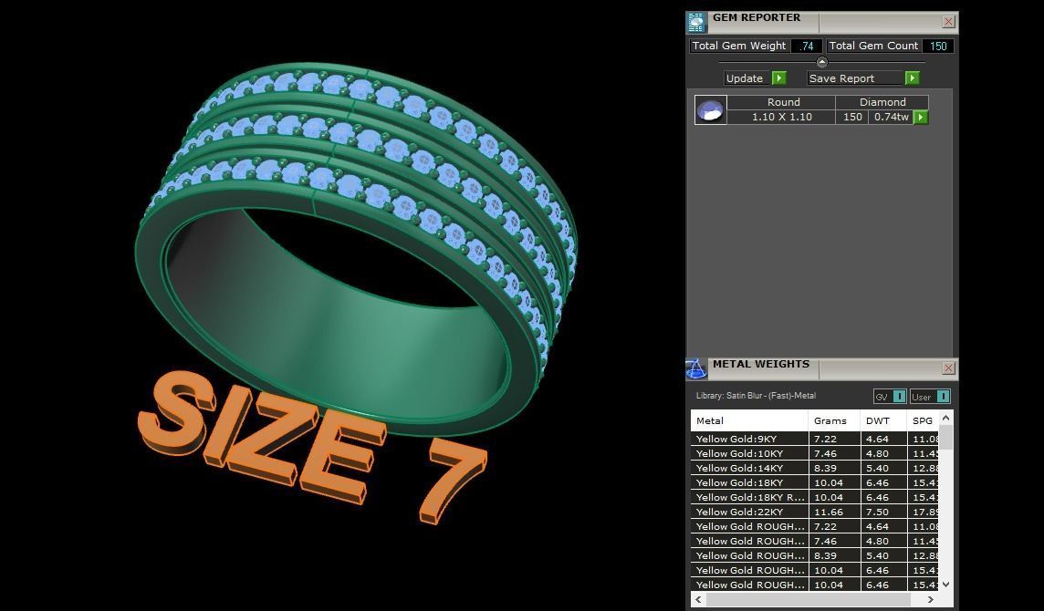 Triple Stack Diamond Infinity Band Mix Size 3D print model_12