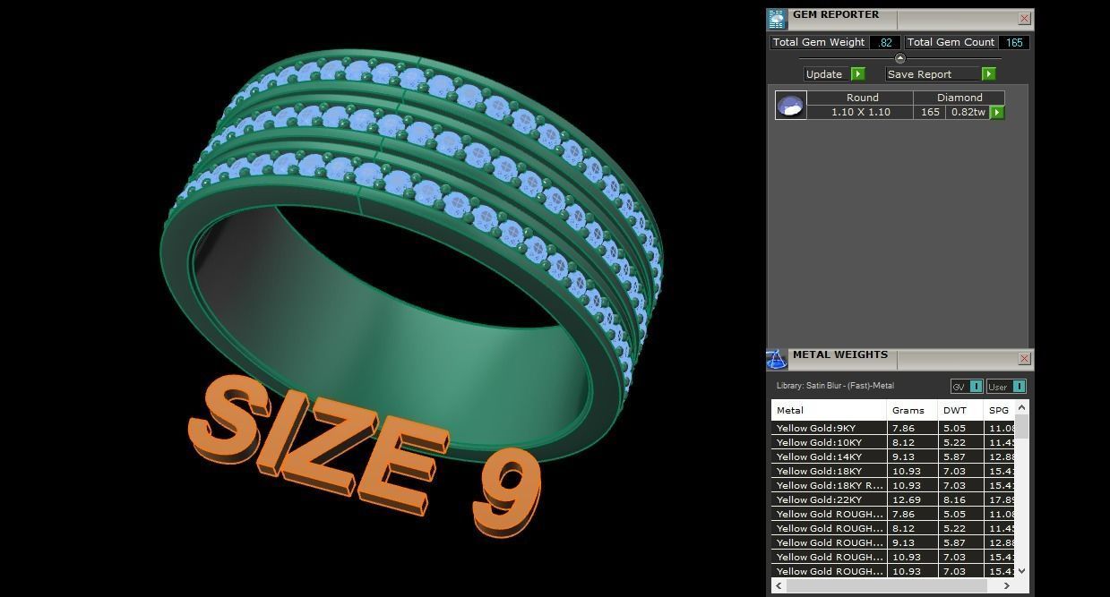 Triple Stack Diamond Infinity Band Mix Size 3D print model_14