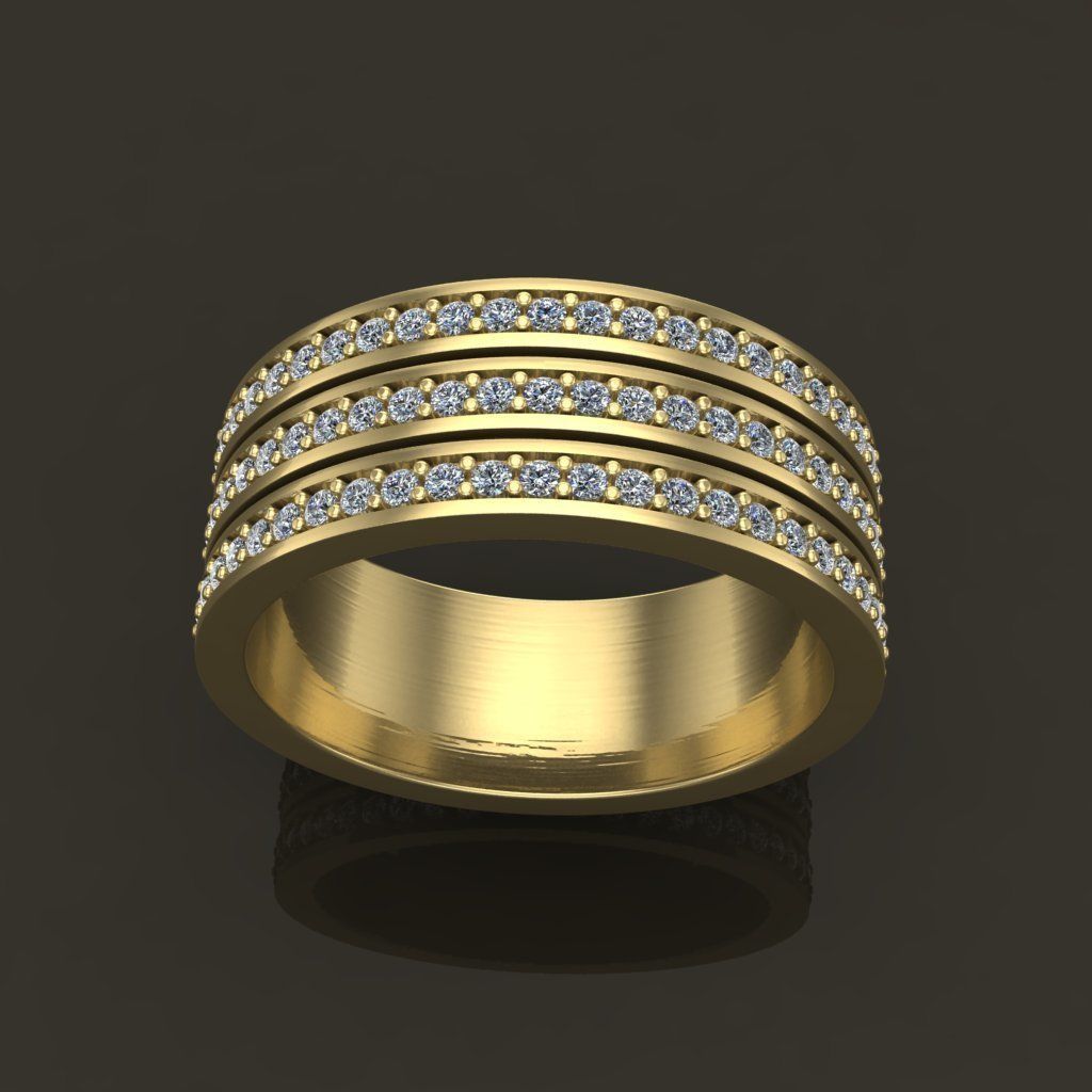Triple Stack Diamond Infinity Band Mix Size 3D print model_4