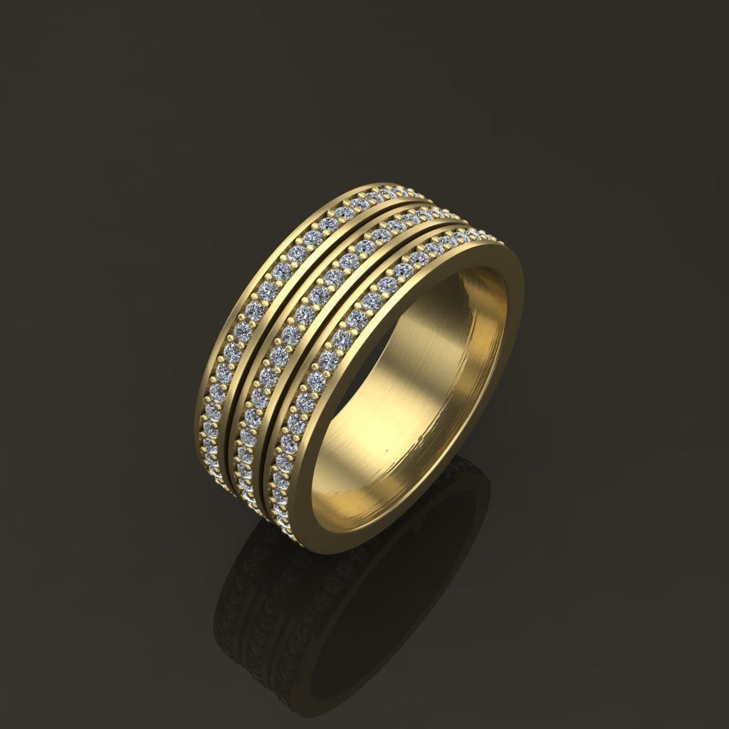 Triple Stack Diamond Infinity Band Mix Size 3D print model_5