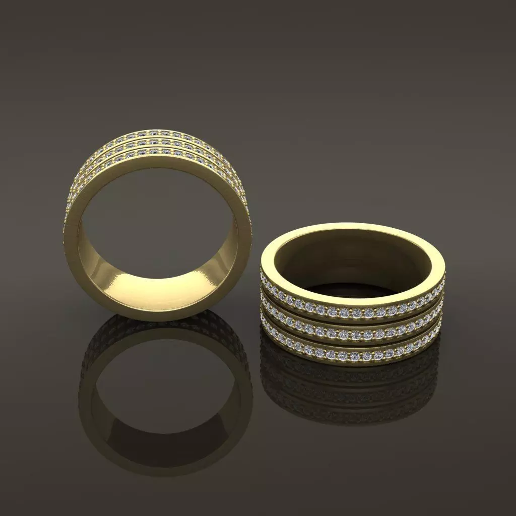 Triple Stack Diamond Infinity Band Mix Size 3D print model_0