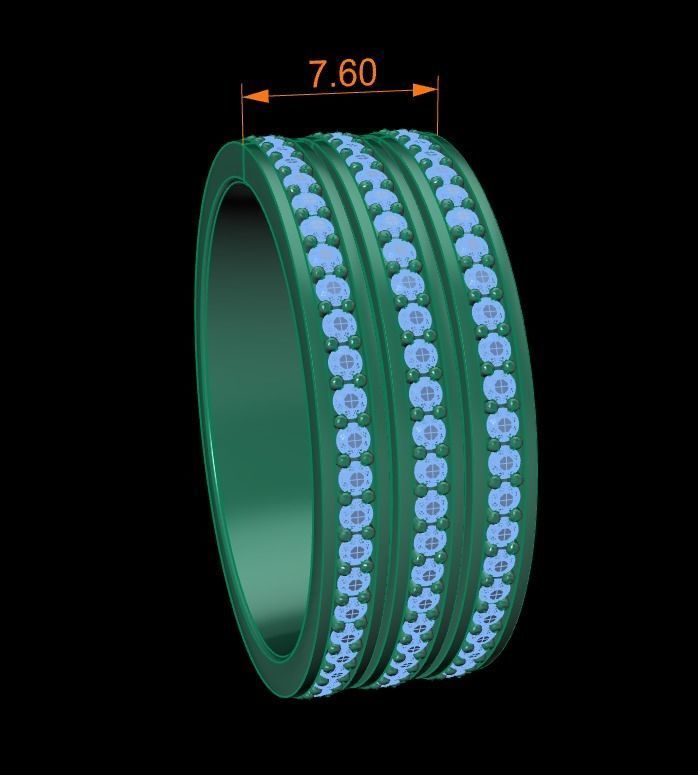 Triple Stack Diamond Infinity Band Mix Size 3D print model_9