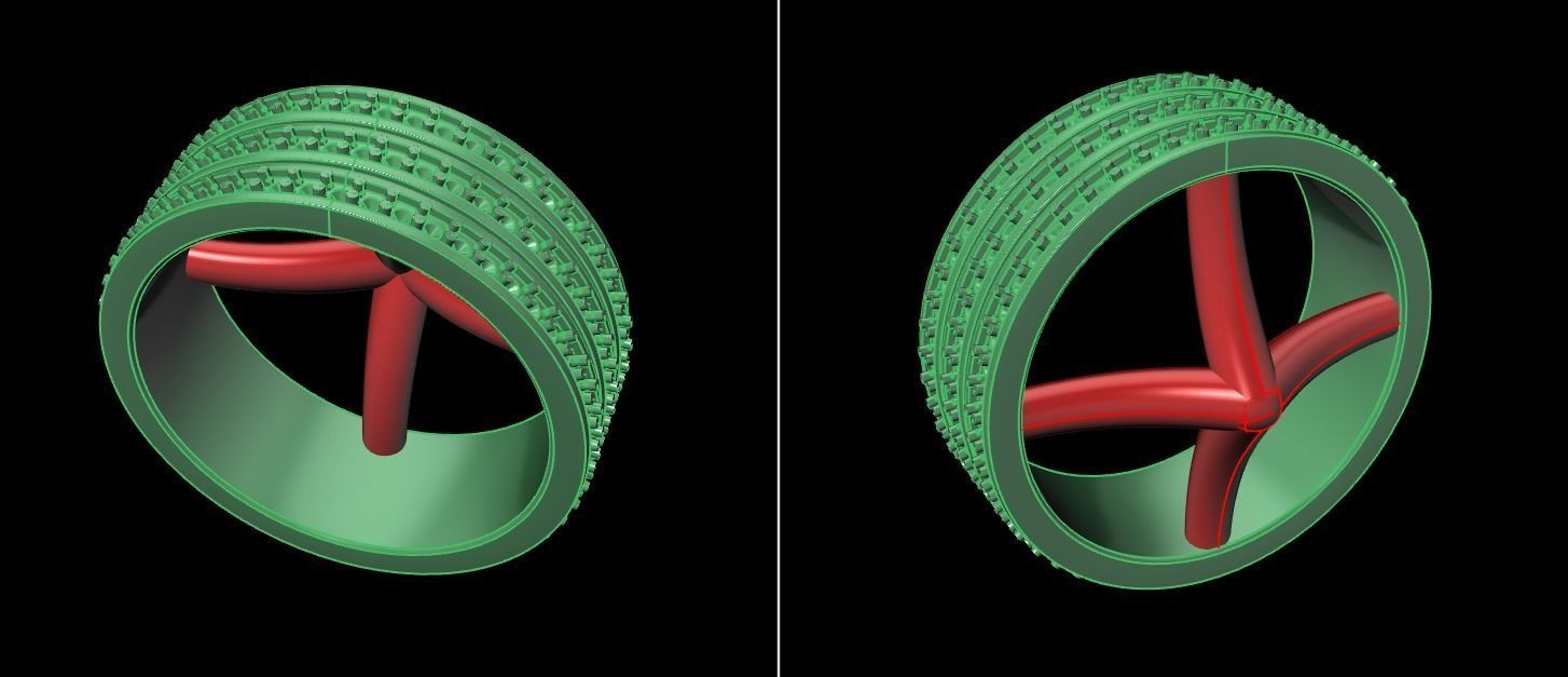 Triple Stack Diamond Infinity Band Mix Size 3D print model_17
