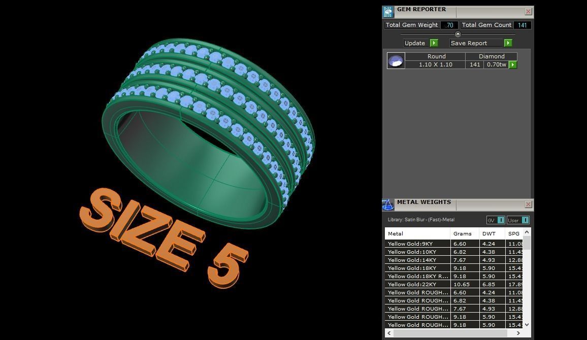 Triple Stack Diamond Infinity Band Mix Size 3D print model_10