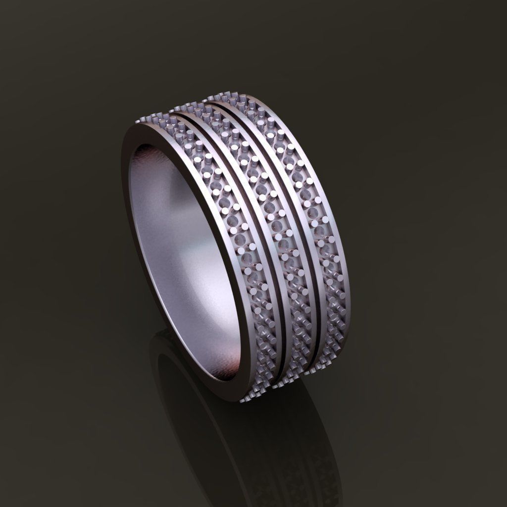 Triple Stack Diamond Infinity Band Mix Size 3D print model_7