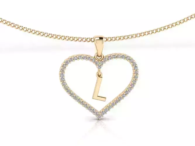 Heart Alphabet L 3D print model