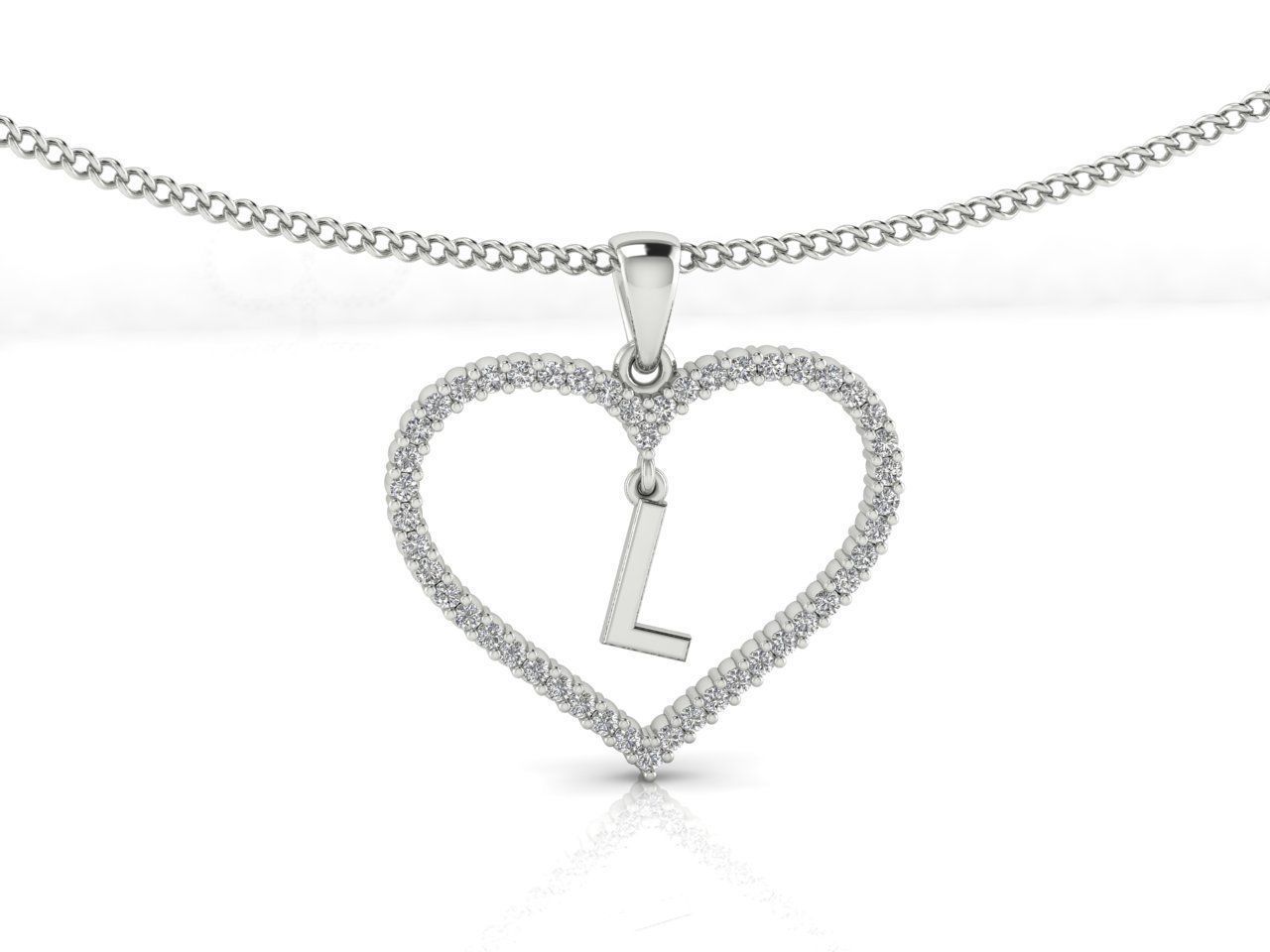 Heart Alphabet L 3D print model_2