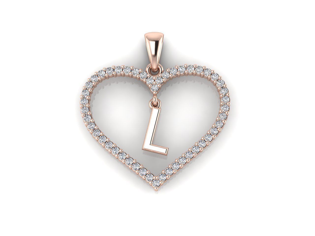 Heart Alphabet L 3D print model_7