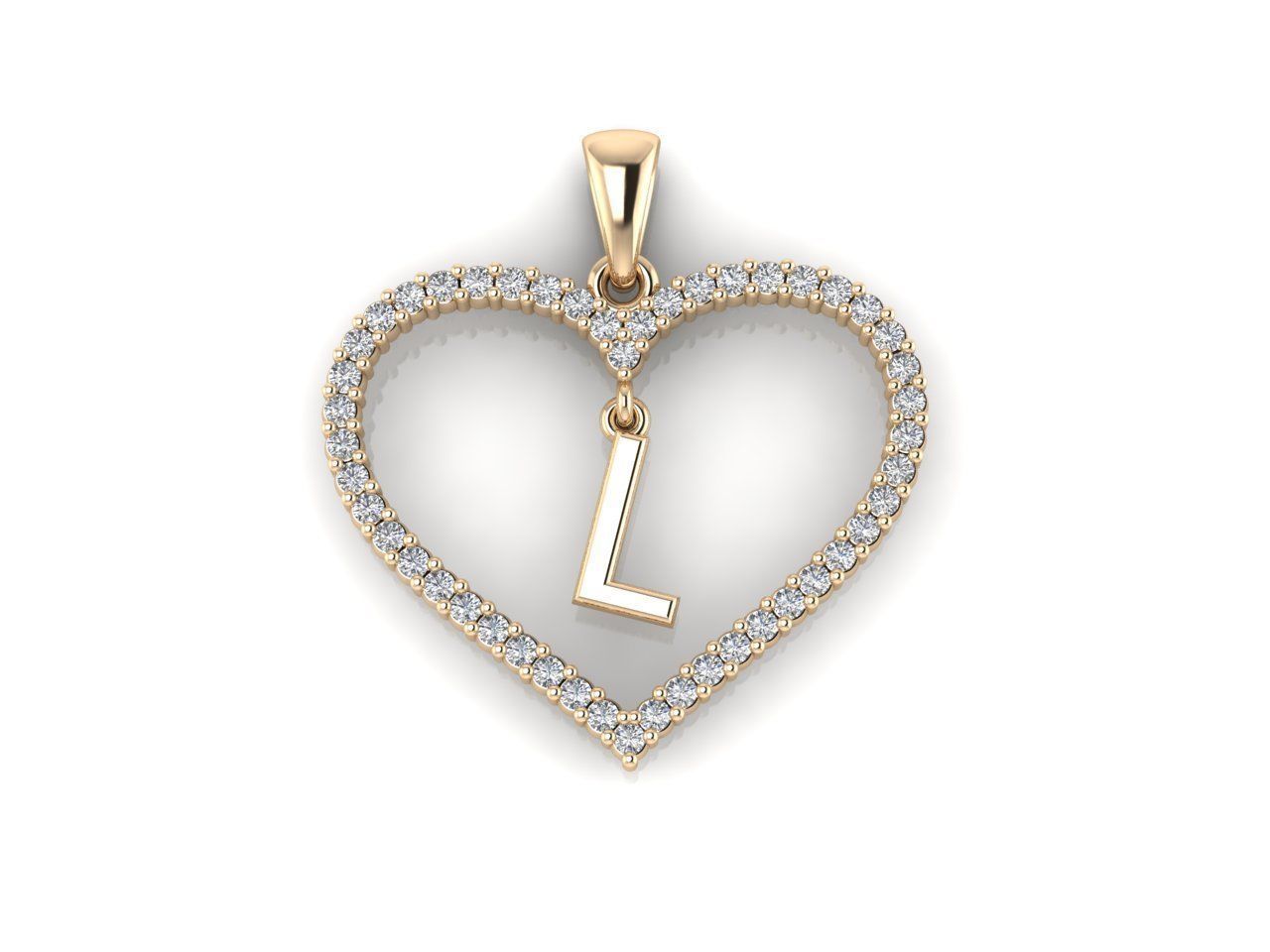 Heart Alphabet L 3D print model_6