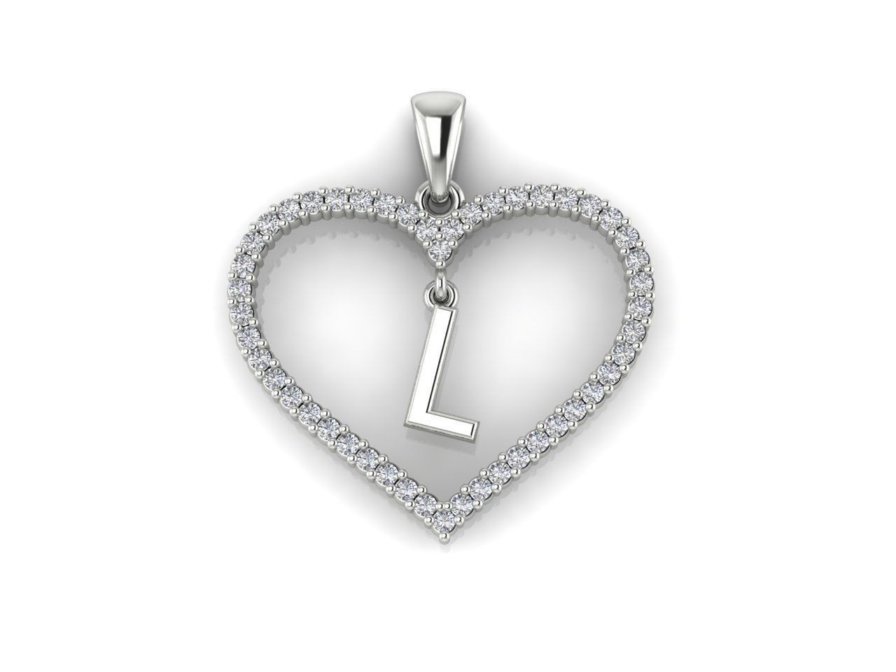 Heart Alphabet L 3D print model_8