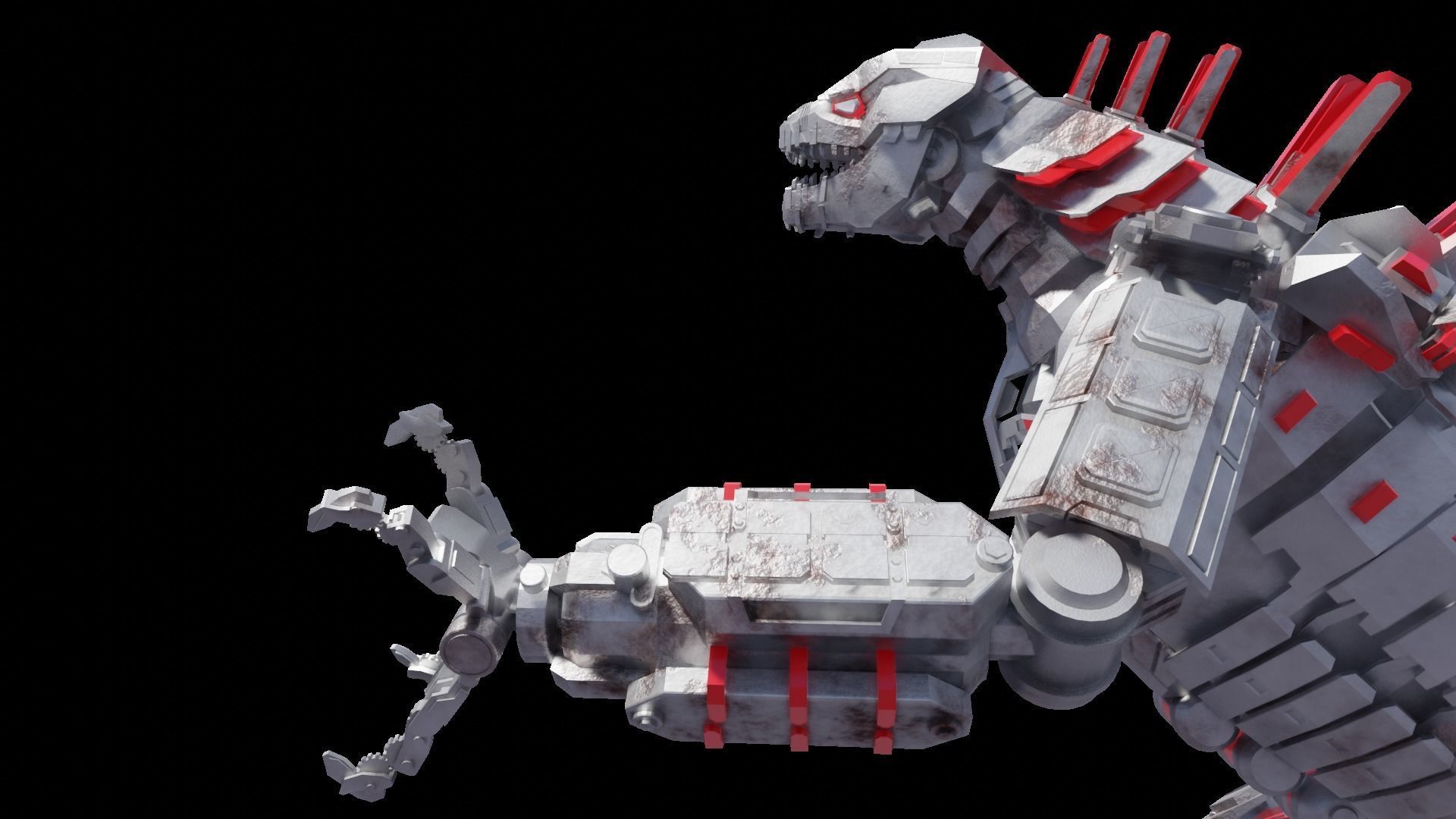 Mechagodzilla armored dinosaur 3D model_16