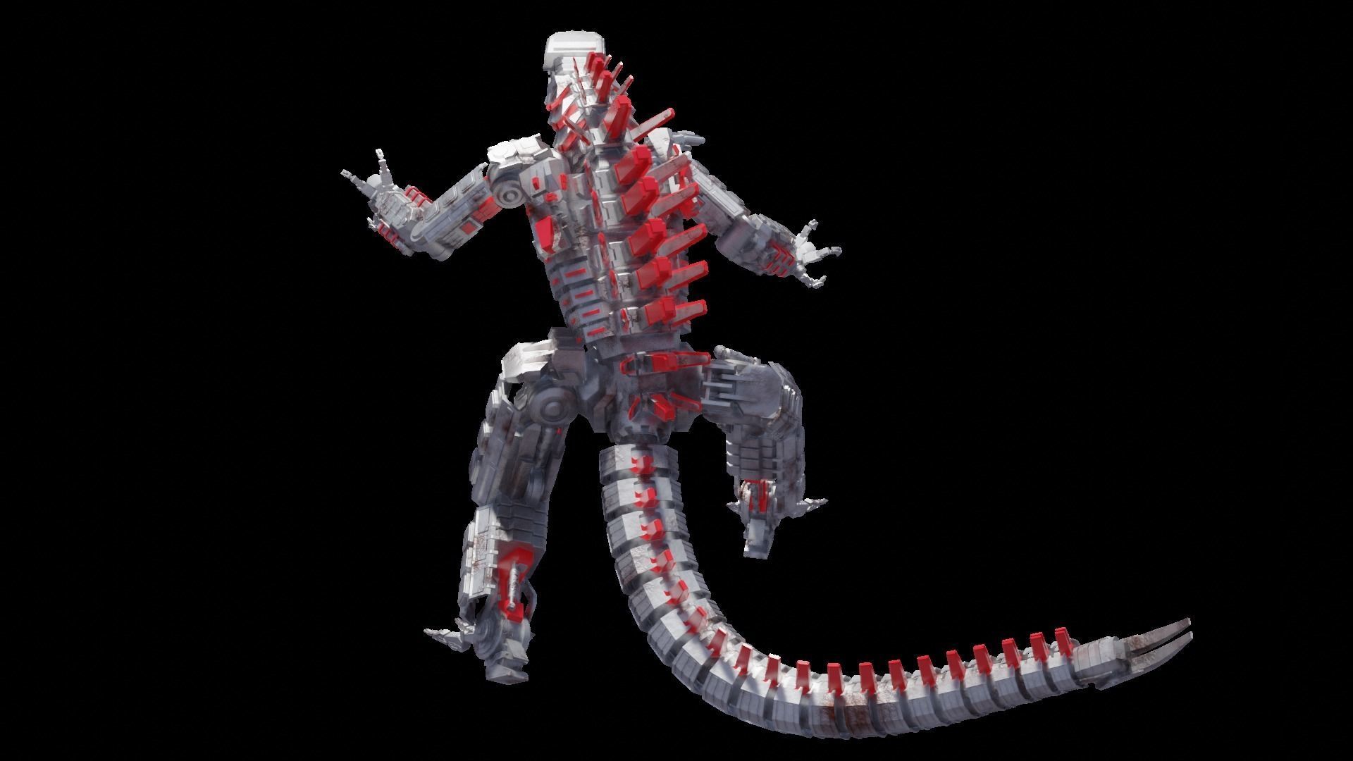 Mechagodzilla armored dinosaur 3D model_15