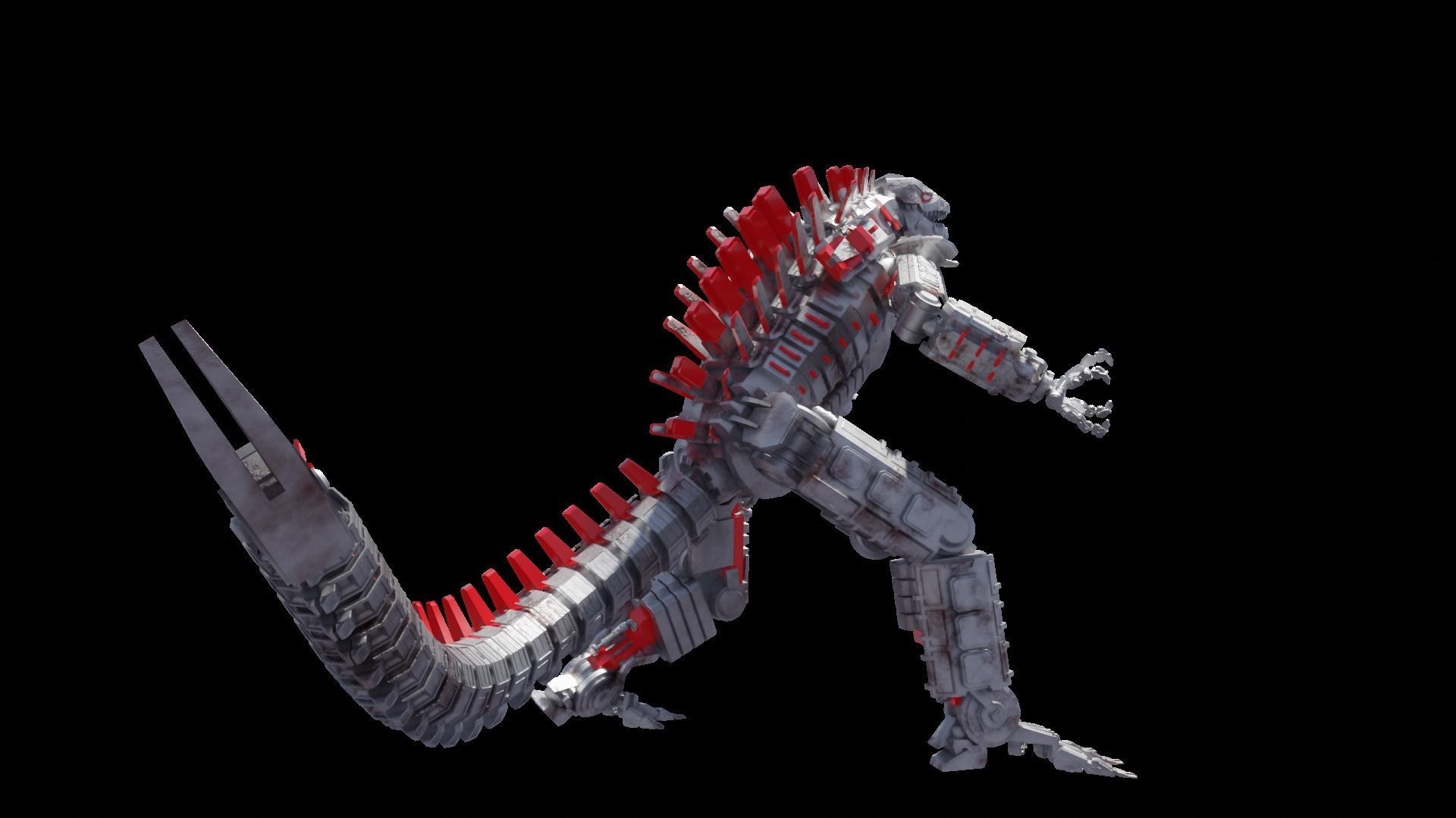 Mechagodzilla armored dinosaur 3D model_10