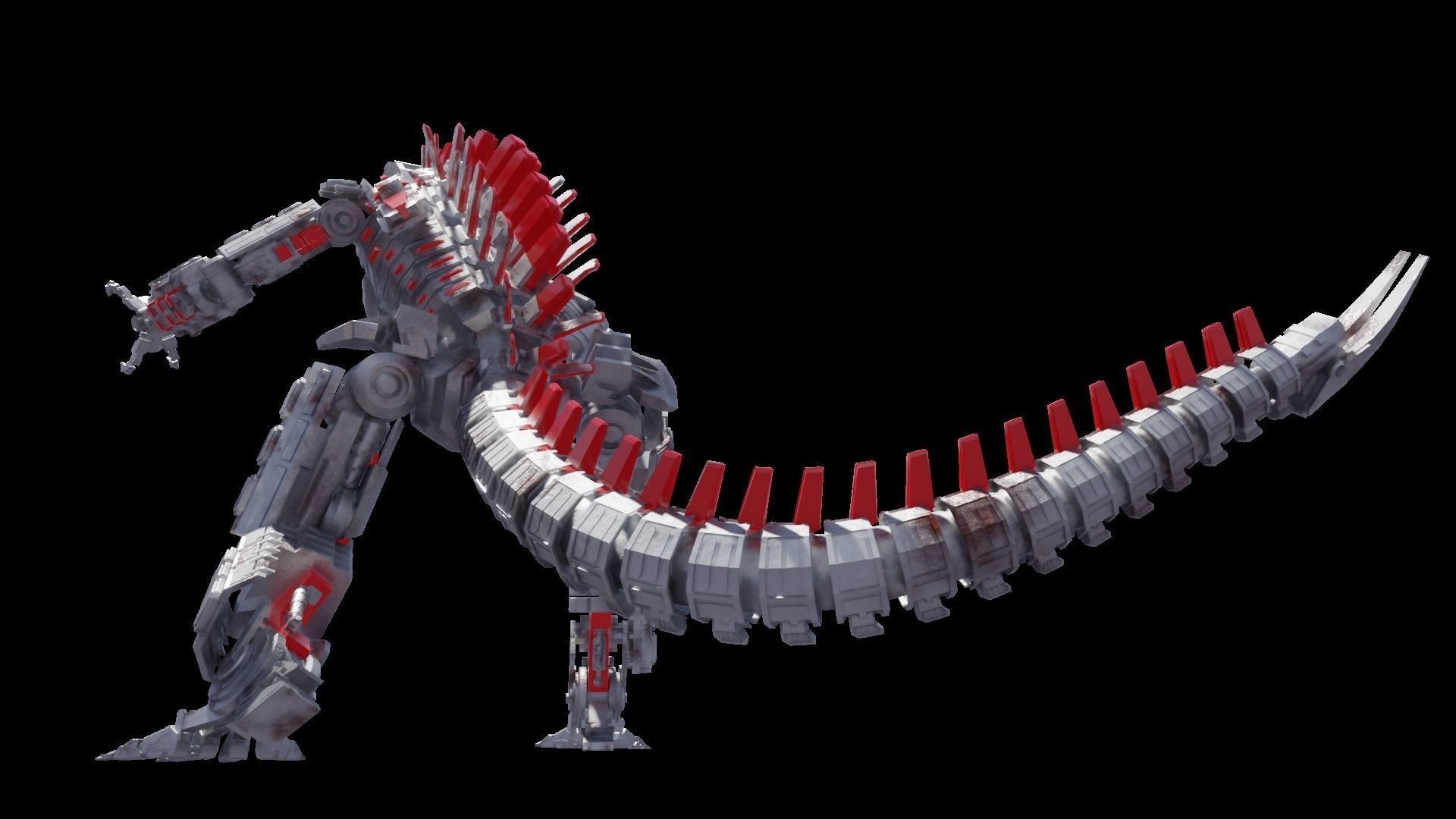 Mechagodzilla armored dinosaur 3D model_17
