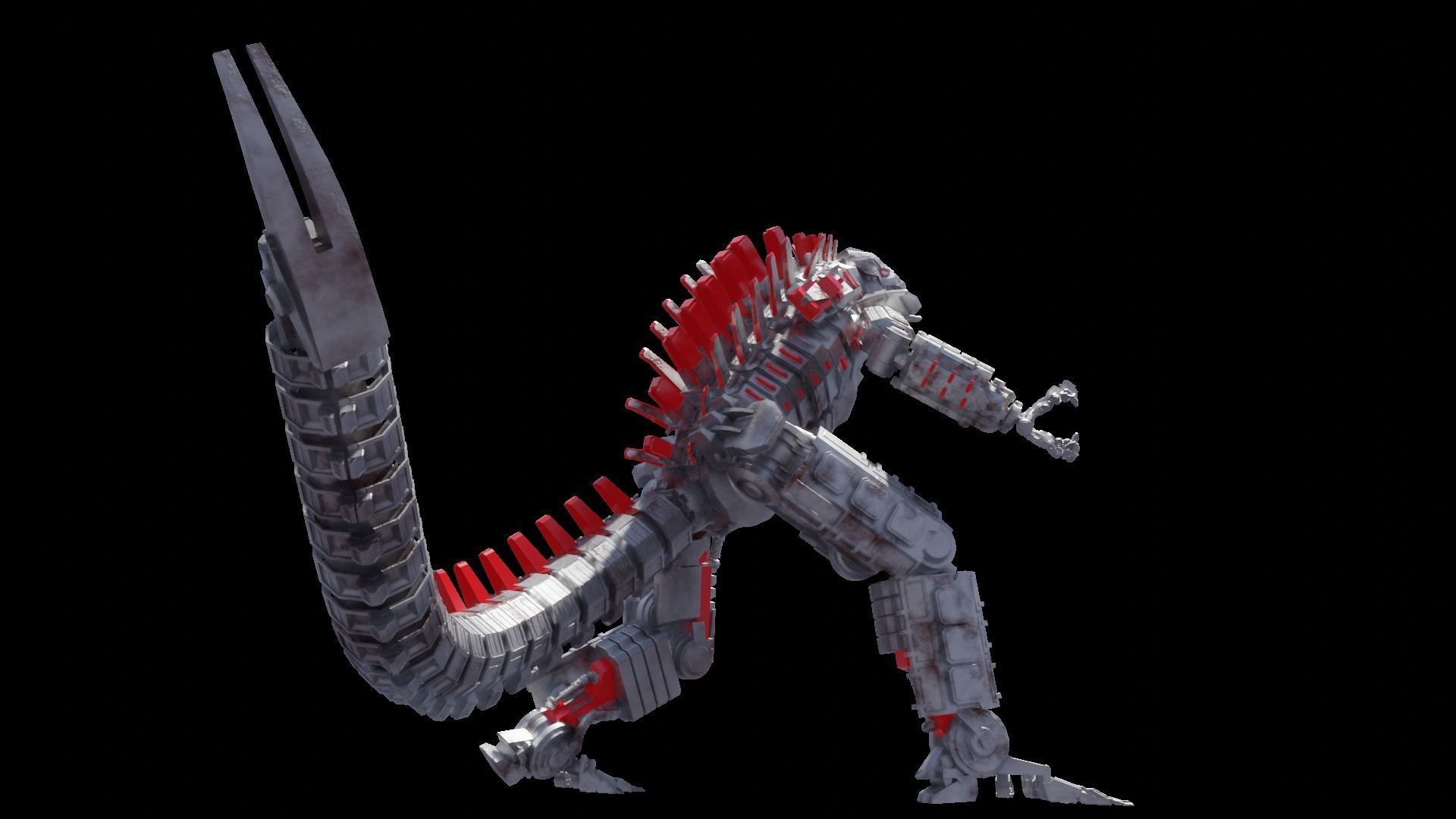 Mechagodzilla armored dinosaur 3D model_18