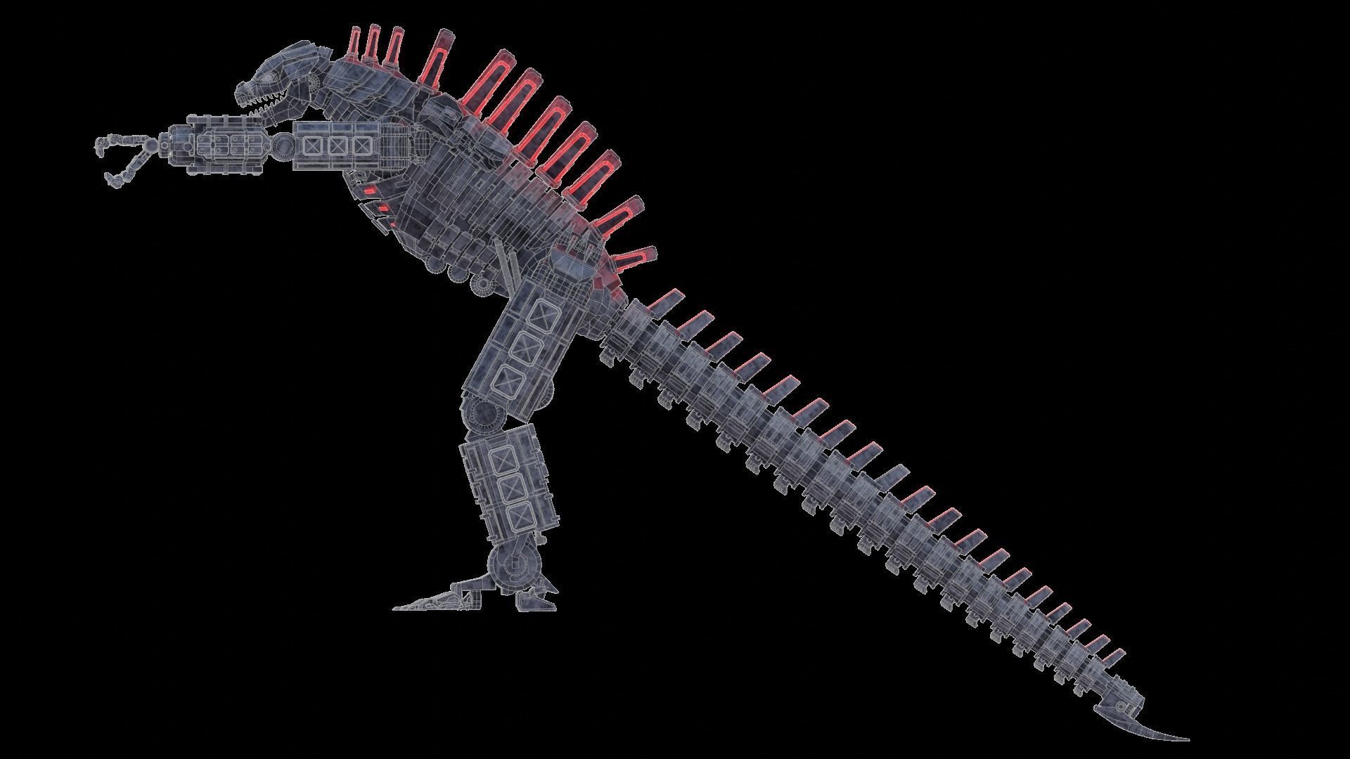 Mechagodzilla armored dinosaur 3D model_23