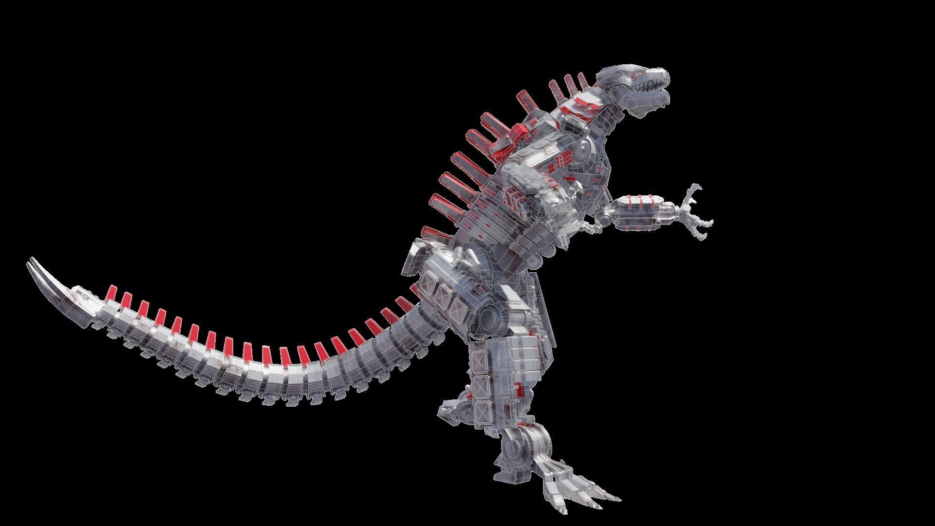 Mechagodzilla armored dinosaur 3D model_20