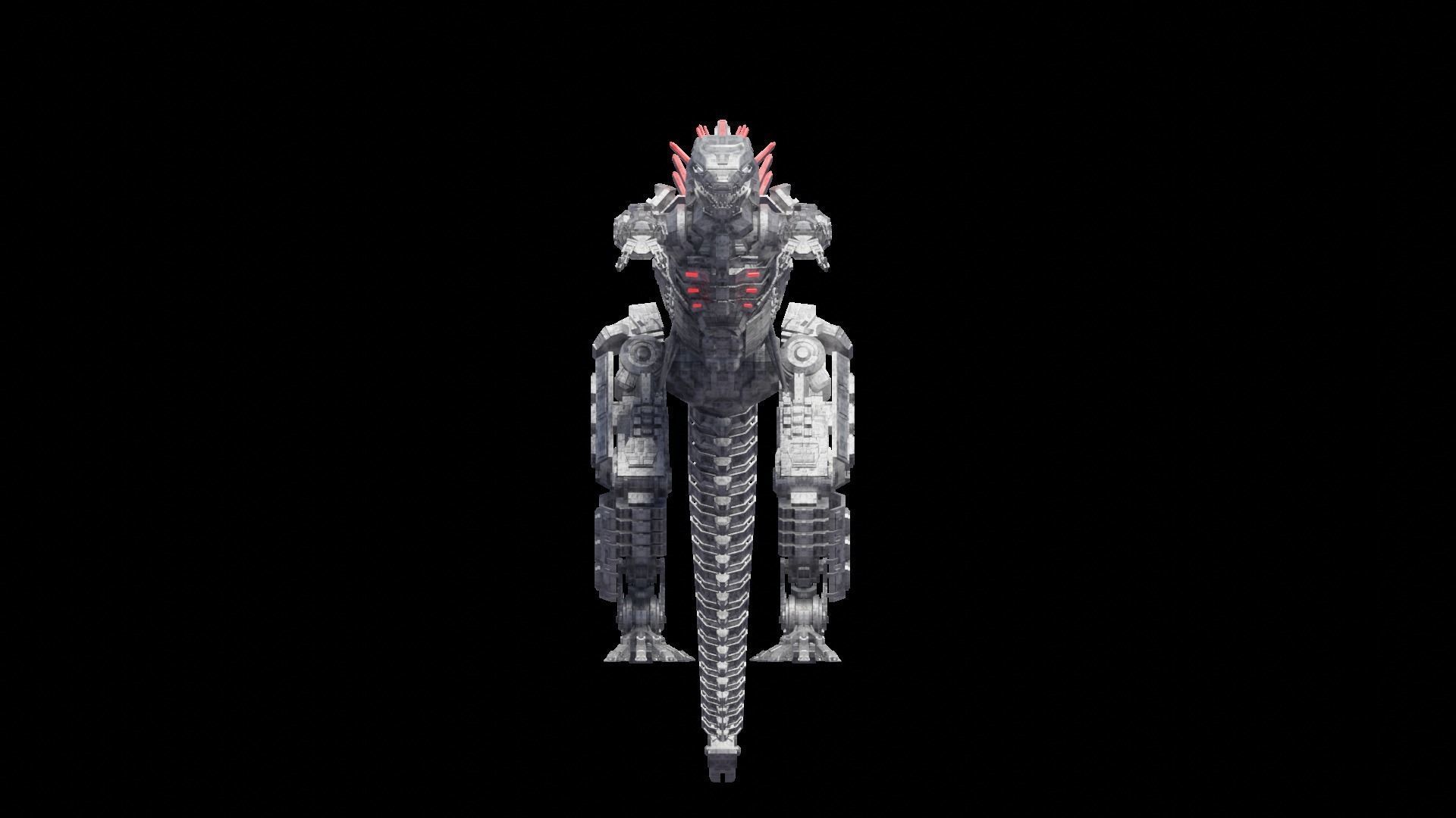 Mechagodzilla armored dinosaur 3D model_4