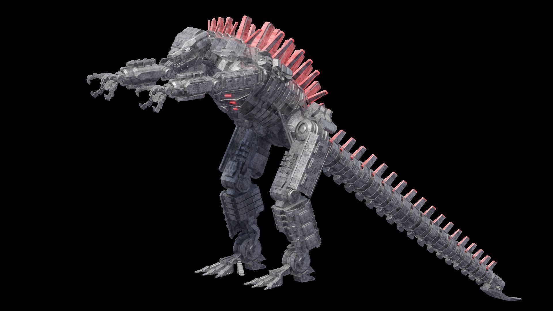 Mechagodzilla armored dinosaur 3D model_9