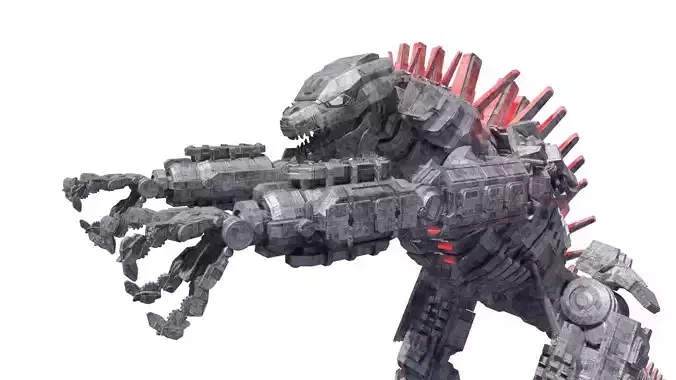 Mechagodzilla armored dinosaur 3D model