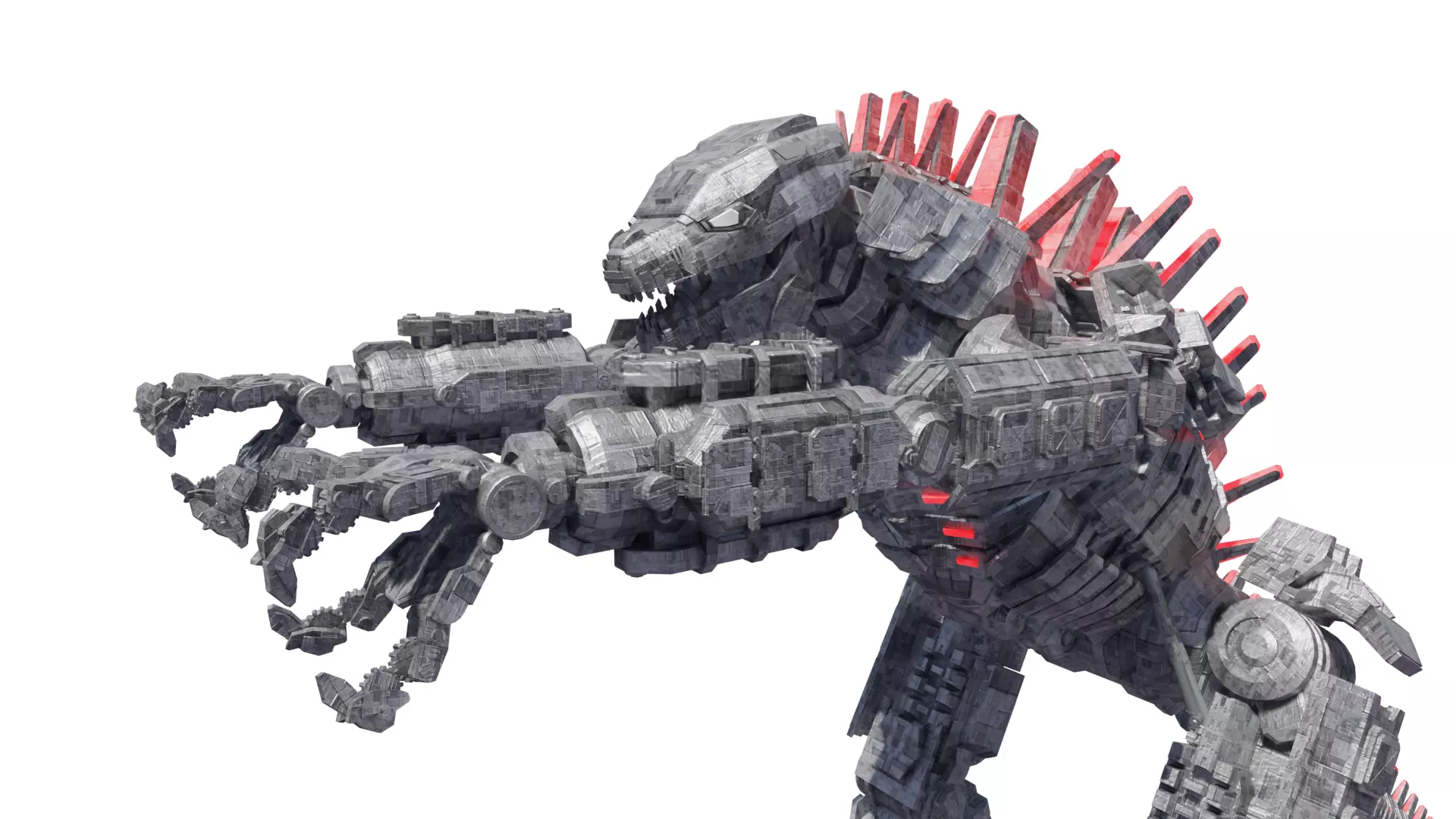 Mechagodzilla armored dinosaur 3D model_0