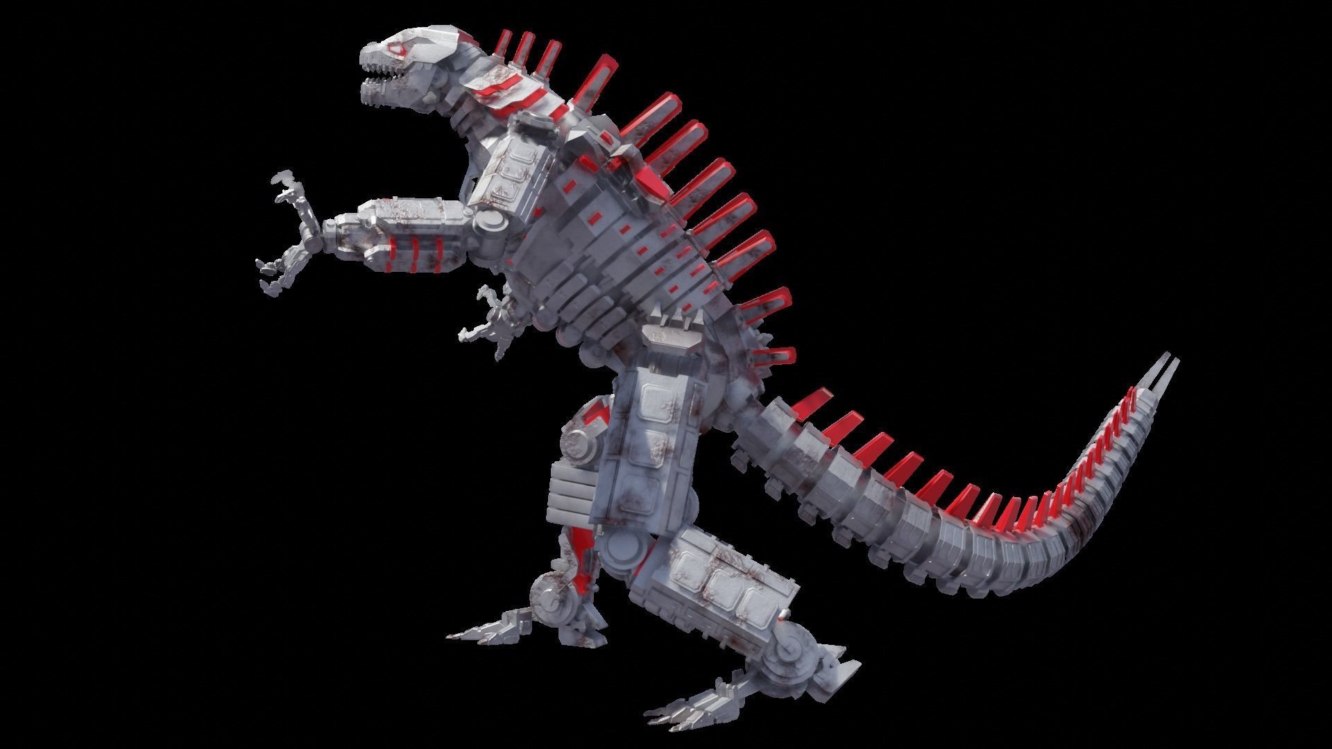 Mechagodzilla armored dinosaur 3D model_11