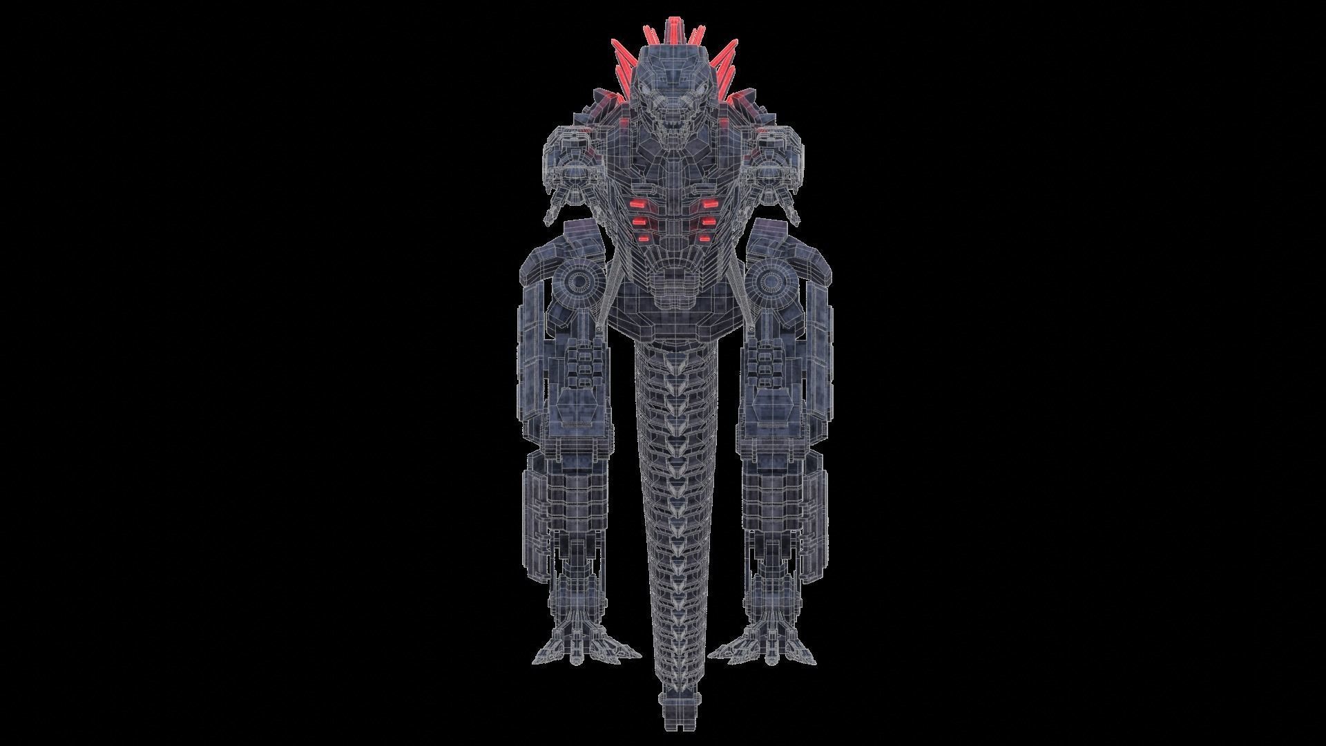Mechagodzilla armored dinosaur 3D model_24