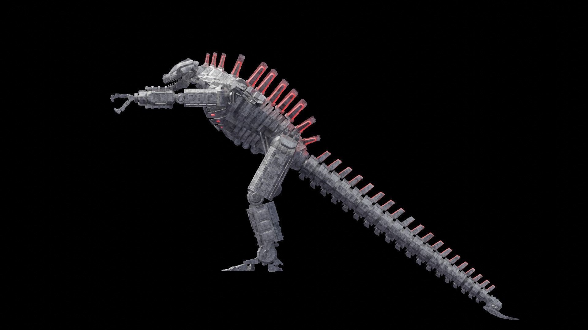 Mechagodzilla armored dinosaur 3D model_3