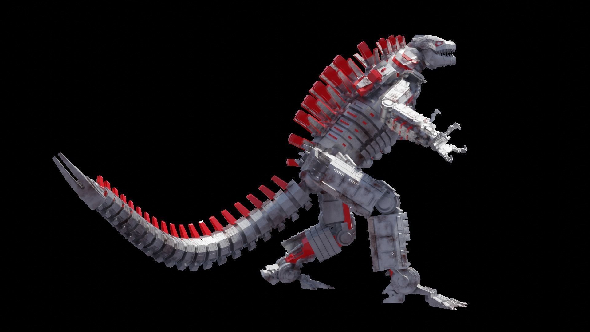 Mechagodzilla armored dinosaur 3D model_14