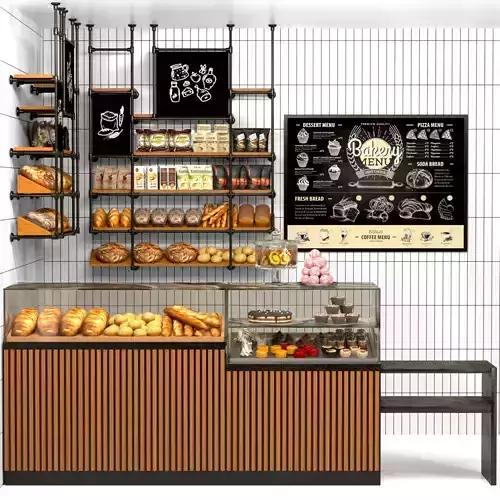 Cafe with dessert and pastries 3D model