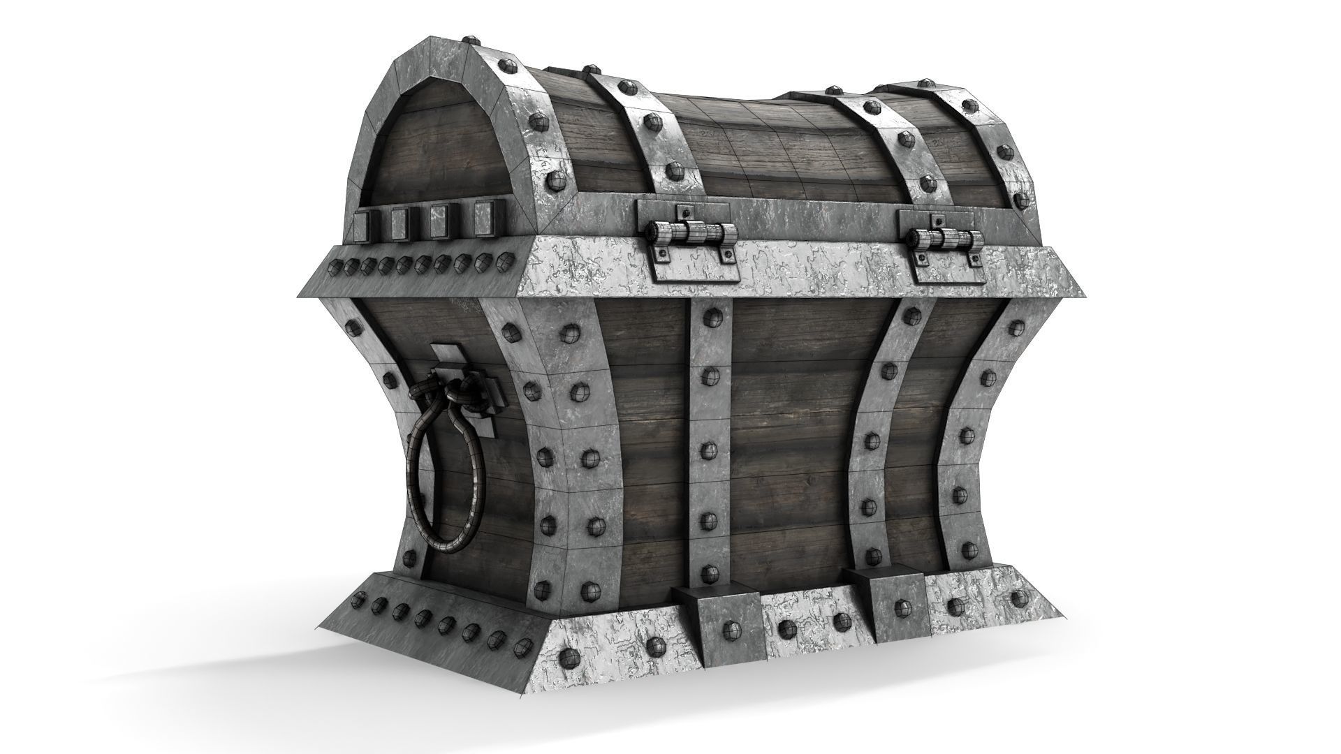 Old Pirate Chest Low-poly 3D model_19