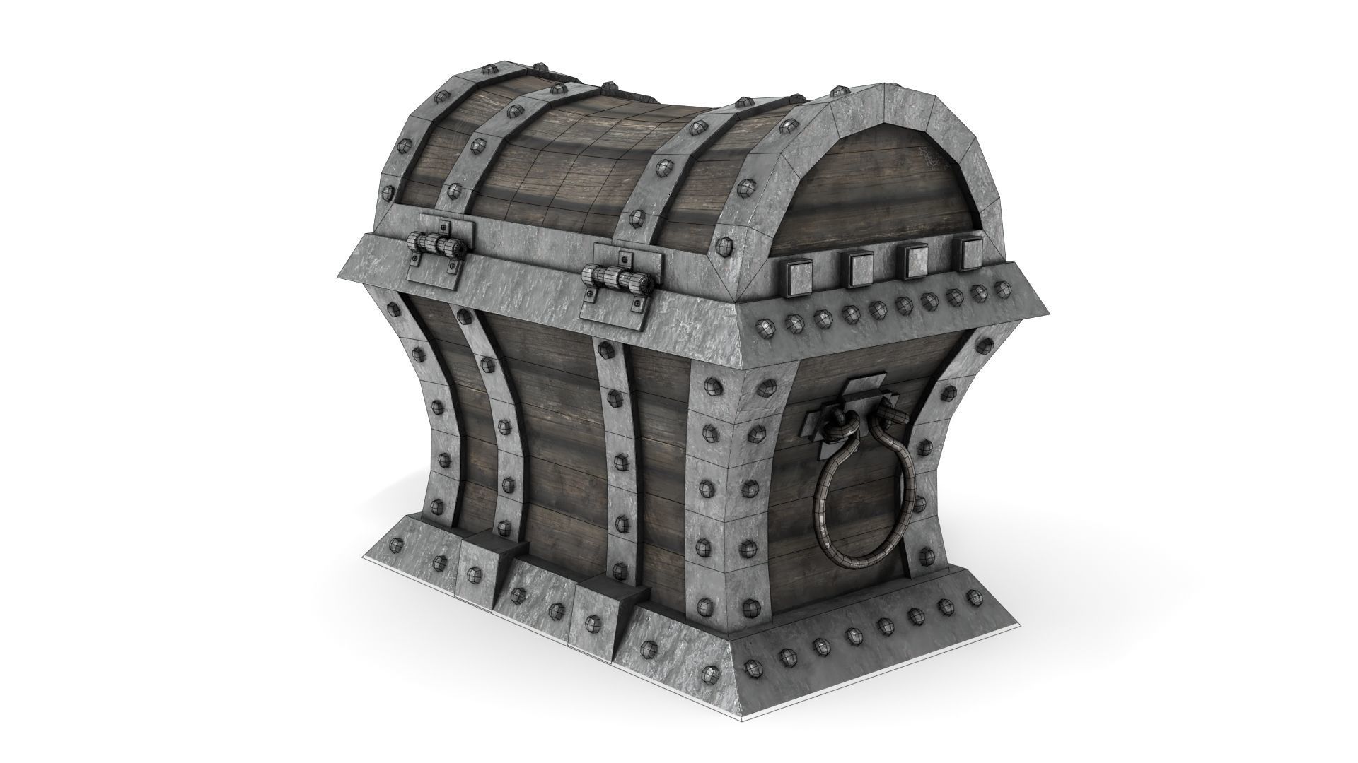 Old Pirate Chest Low-poly 3D model_12