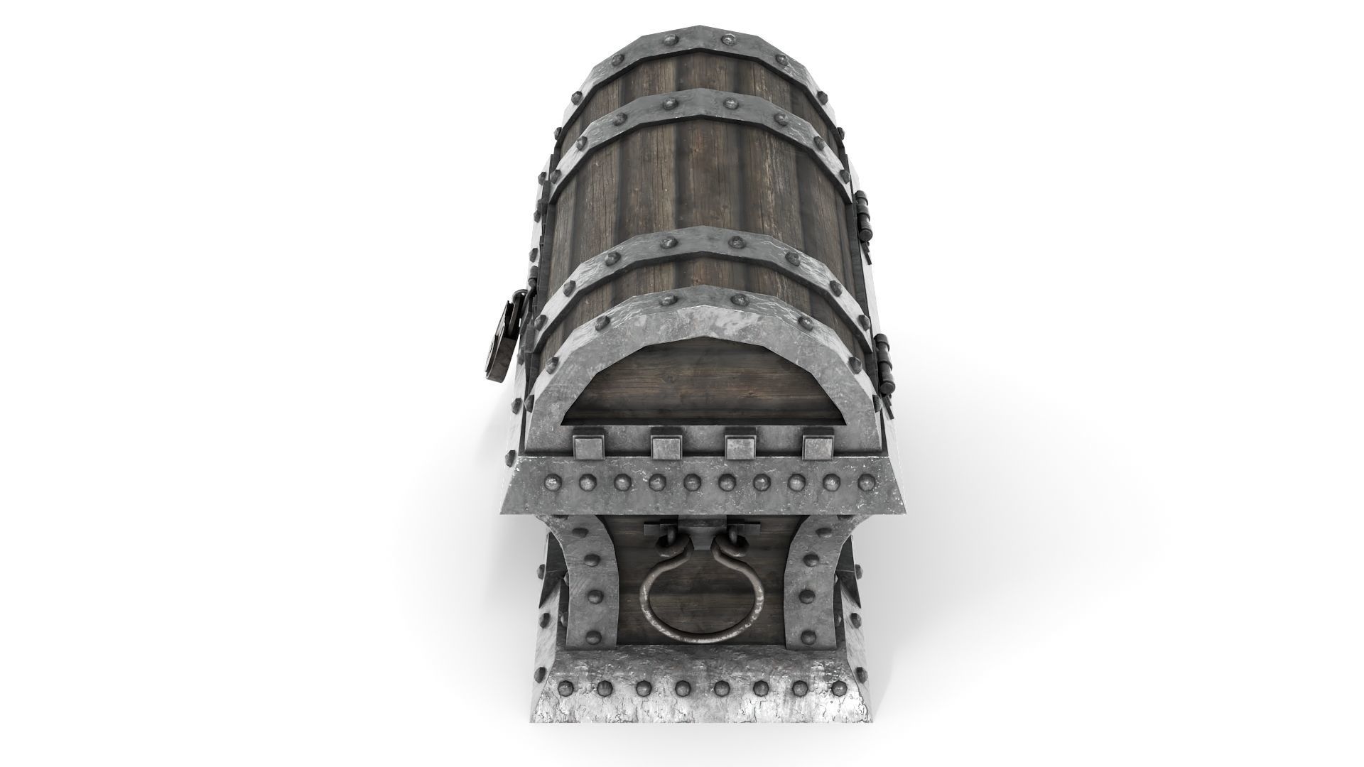 Old Pirate Chest Low-poly 3D model_7