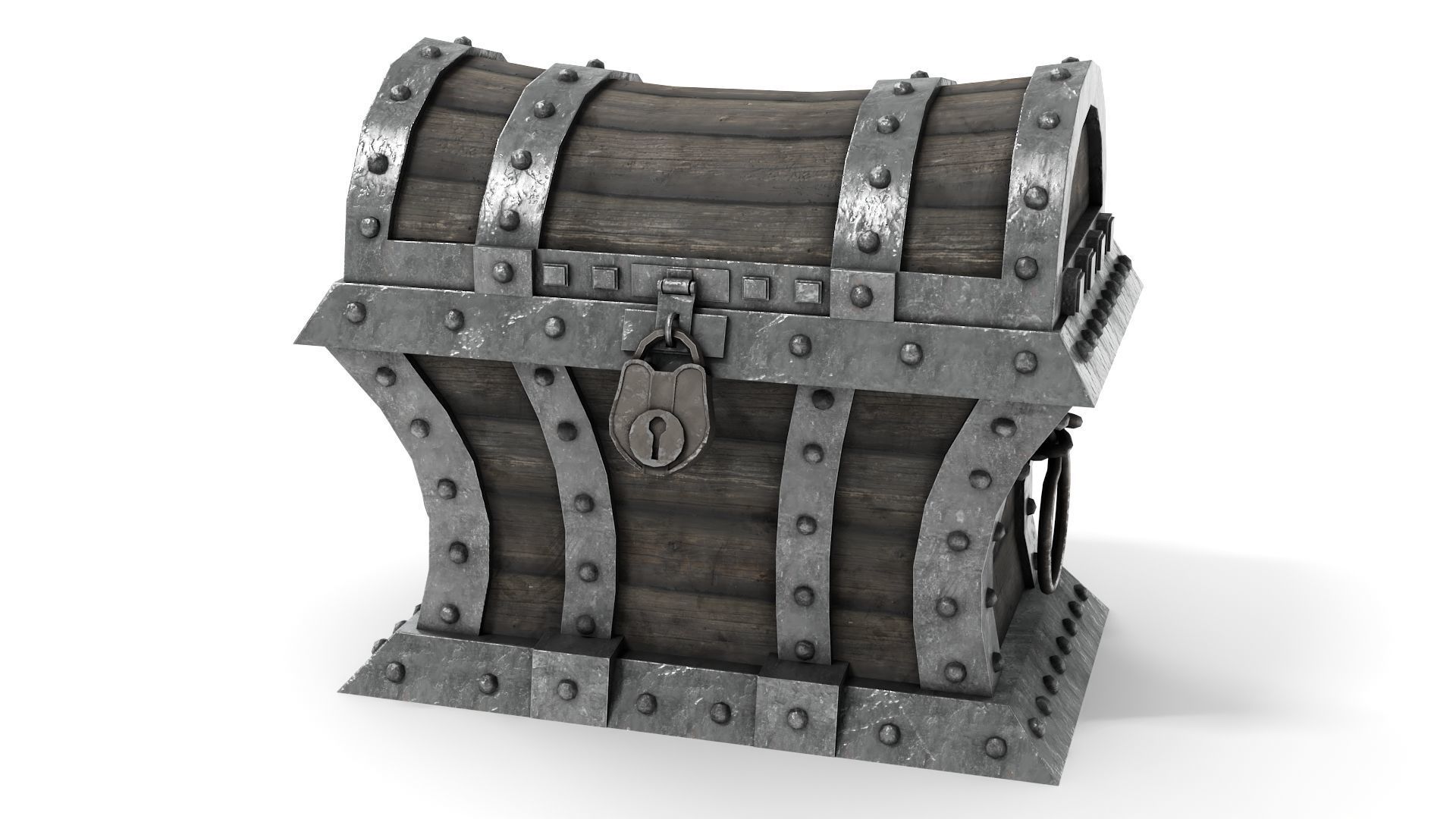 Old Pirate Chest Low-poly 3D model_6