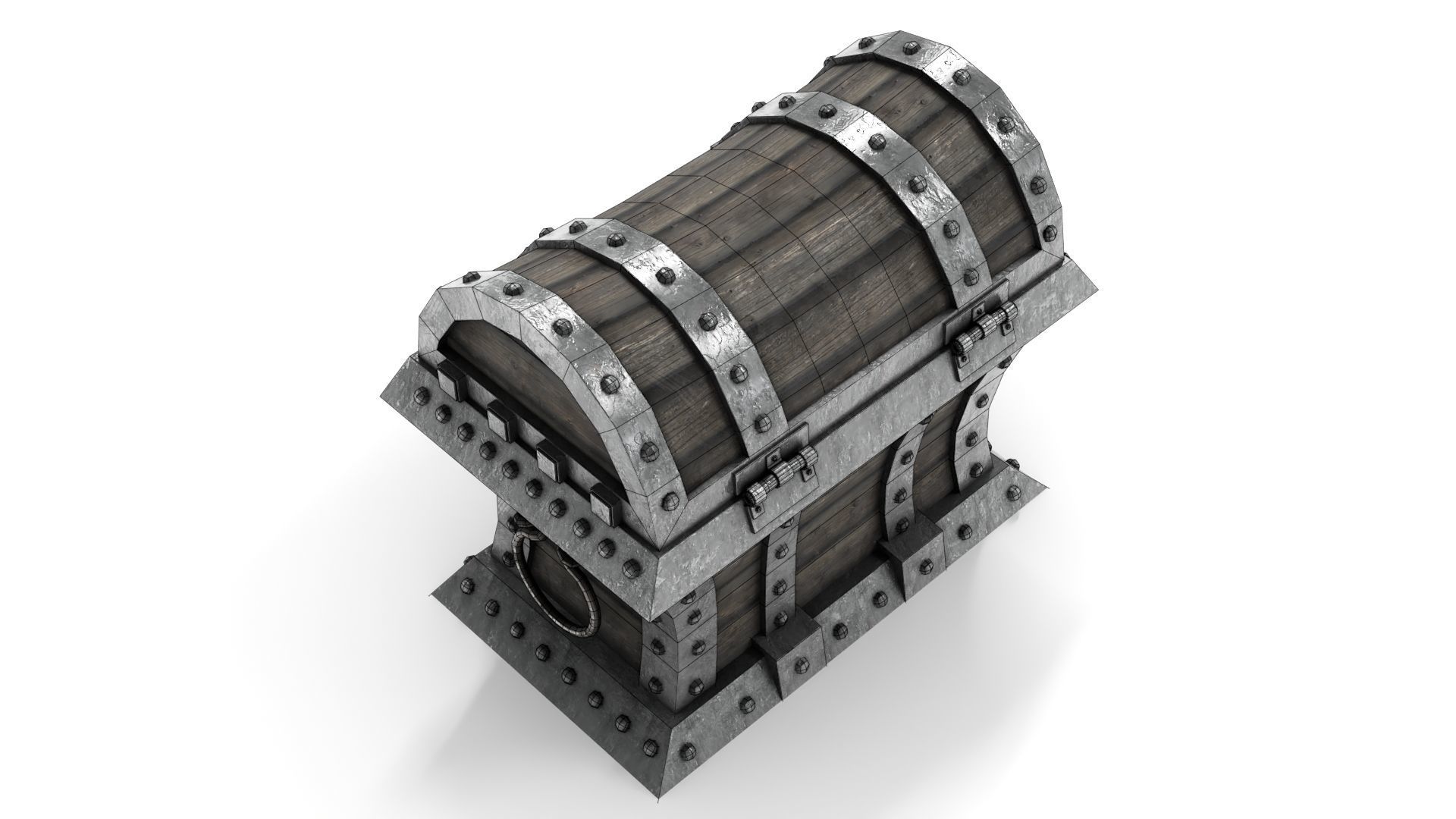 Old Pirate Chest Low-poly 3D model_13