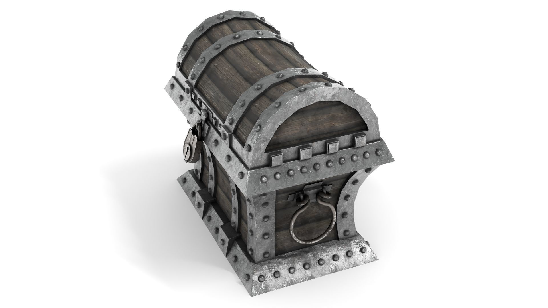 Old Pirate Chest Low-poly 3D model_5