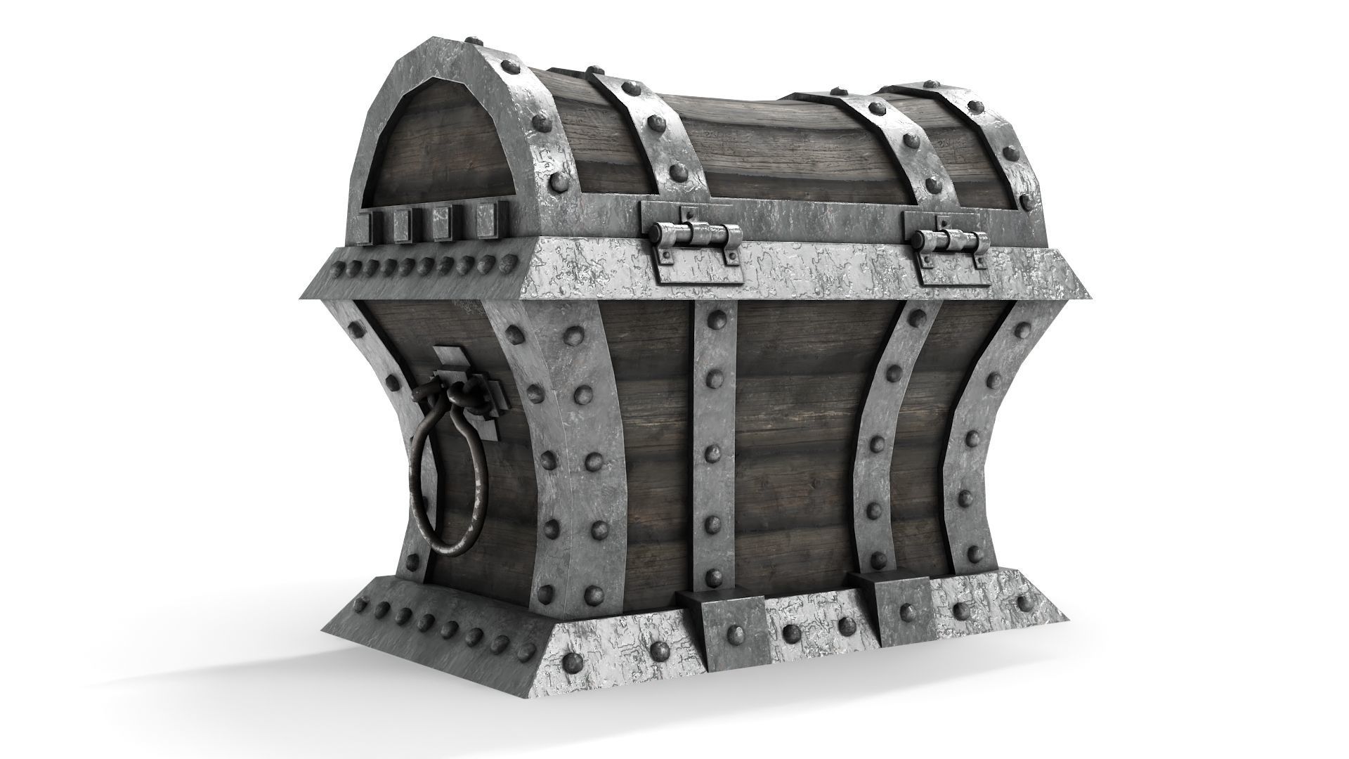 Old Pirate Chest Low-poly 3D model_9