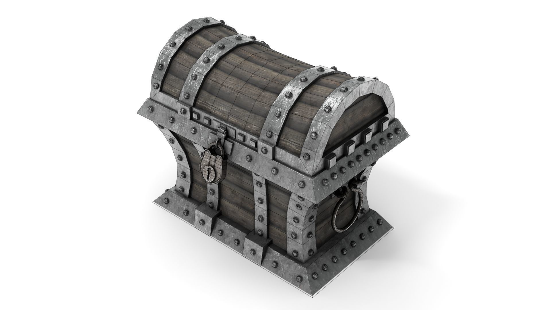 Old Pirate Chest Low-poly 3D model_11