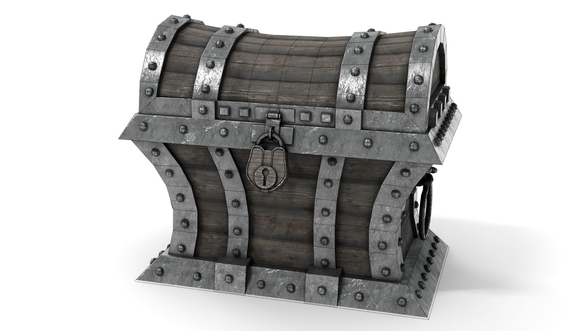 Old Pirate Chest Low-poly 3D model_16